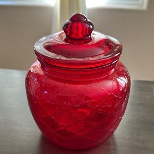 Target Red Glass Jar with Lid
